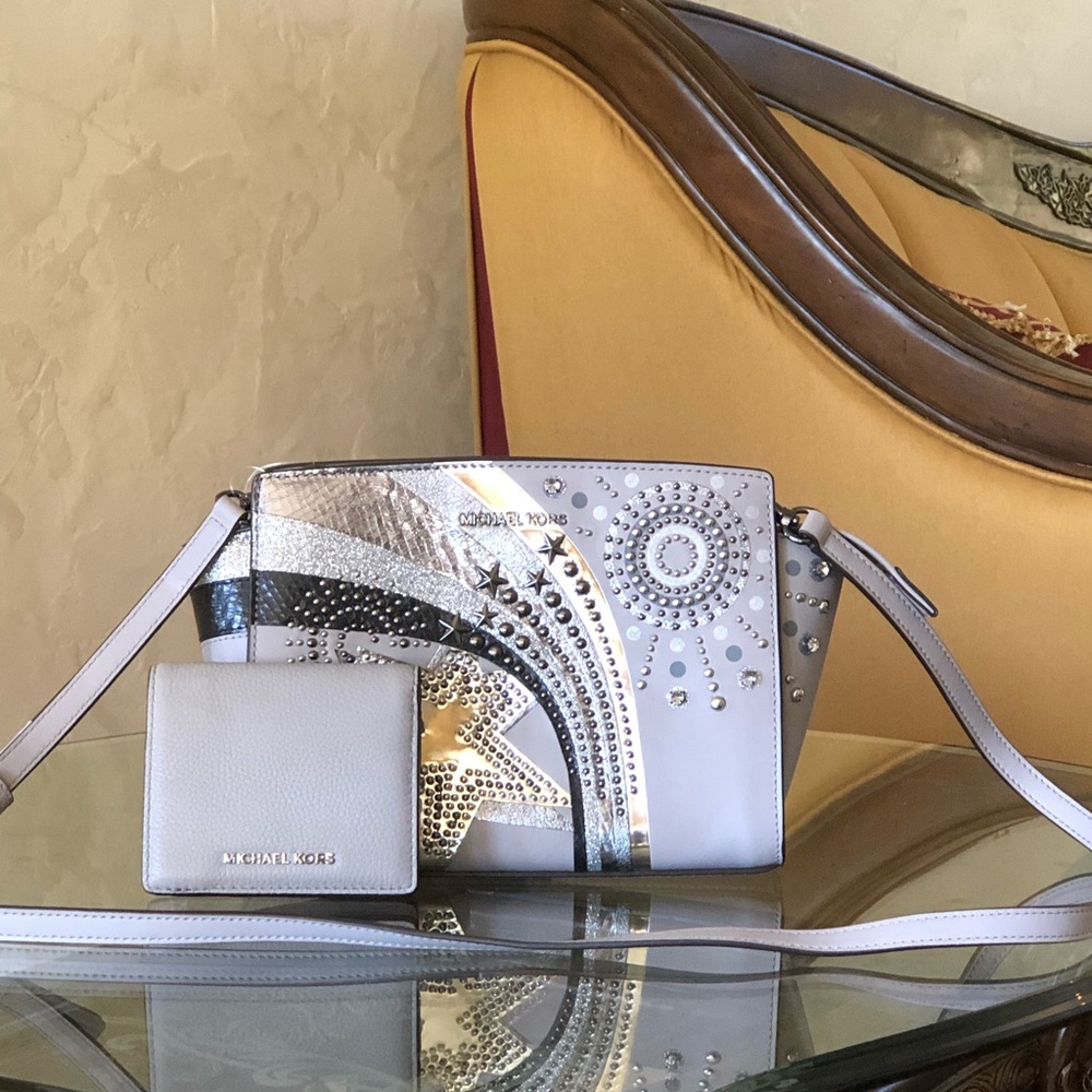 NWT Michael Kors  studded md Selma handbag&wallet
